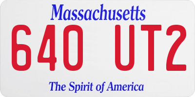 MA license plate 640UT2