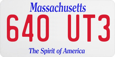 MA license plate 640UT3