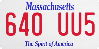 MA license plate 640UU5