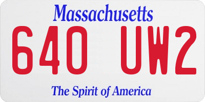 MA license plate 640UW2
