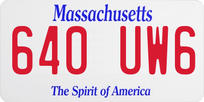 MA license plate 640UW6