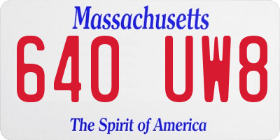 MA license plate 640UW8