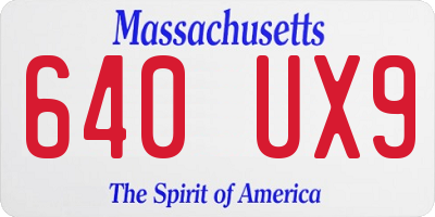 MA license plate 640UX9