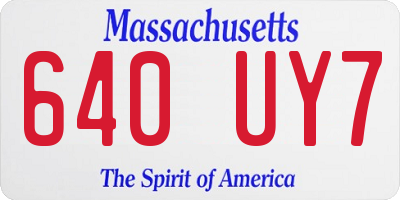 MA license plate 640UY7