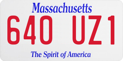 MA license plate 640UZ1