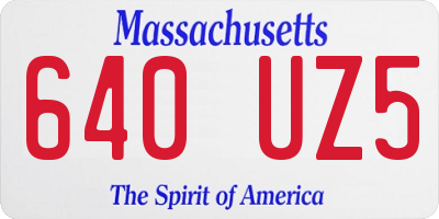 MA license plate 640UZ5
