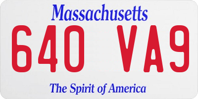 MA license plate 640VA9