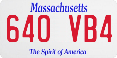 MA license plate 640VB4
