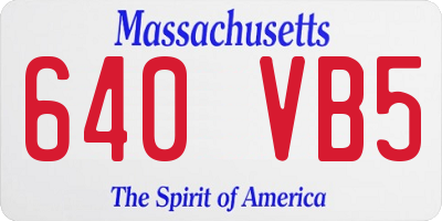 MA license plate 640VB5