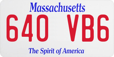 MA license plate 640VB6