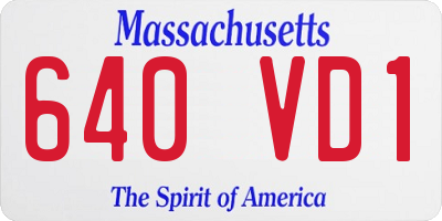 MA license plate 640VD1