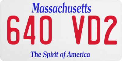 MA license plate 640VD2