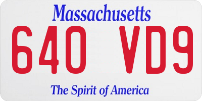 MA license plate 640VD9