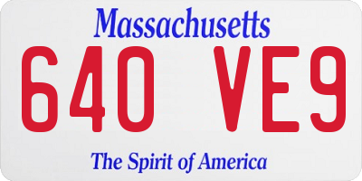 MA license plate 640VE9