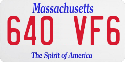 MA license plate 640VF6