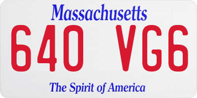 MA license plate 640VG6
