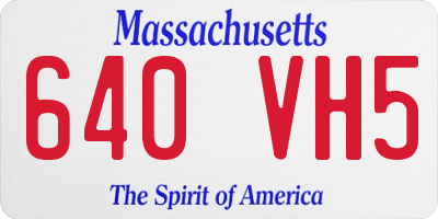 MA license plate 640VH5