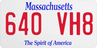 MA license plate 640VH8
