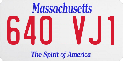 MA license plate 640VJ1