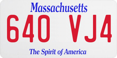 MA license plate 640VJ4