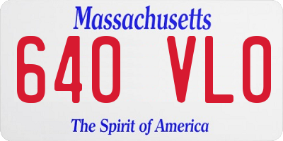 MA license plate 640VL0