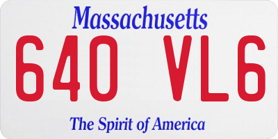 MA license plate 640VL6