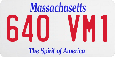 MA license plate 640VM1