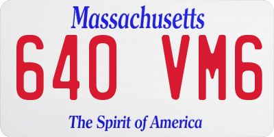 MA license plate 640VM6