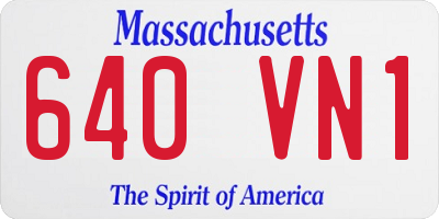 MA license plate 640VN1