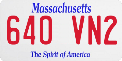 MA license plate 640VN2
