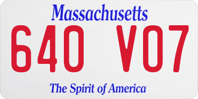 MA license plate 640VO7