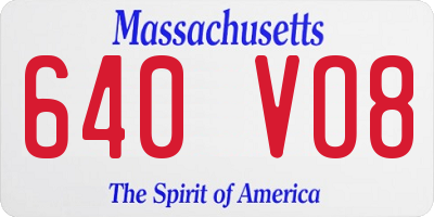 MA license plate 640VO8