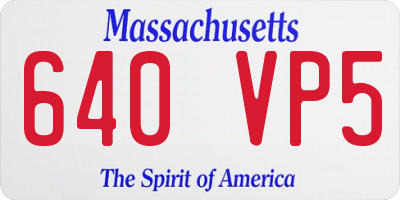MA license plate 640VP5