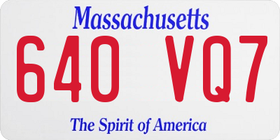 MA license plate 640VQ7