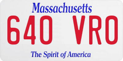 MA license plate 640VR0