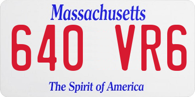 MA license plate 640VR6