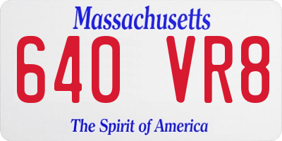 MA license plate 640VR8
