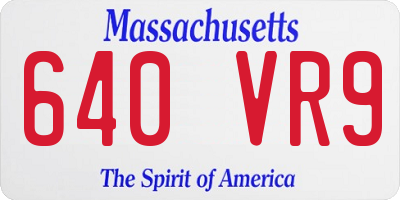MA license plate 640VR9