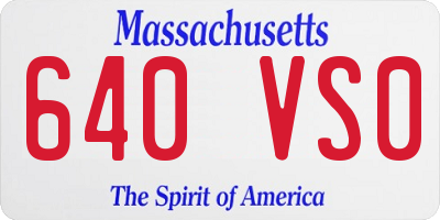 MA license plate 640VS0