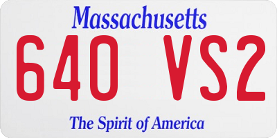 MA license plate 640VS2