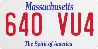 MA license plate 640VU4