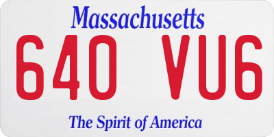 MA license plate 640VU6