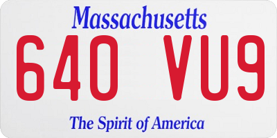 MA license plate 640VU9