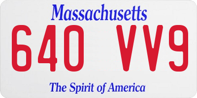 MA license plate 640VV9