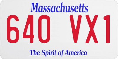 MA license plate 640VX1