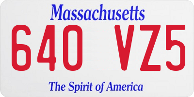 MA license plate 640VZ5
