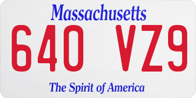 MA license plate 640VZ9