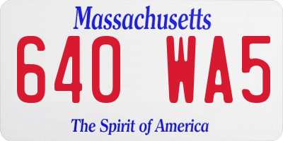 MA license plate 640WA5