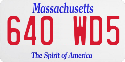 MA license plate 640WD5