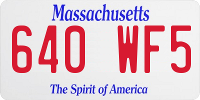 MA license plate 640WF5